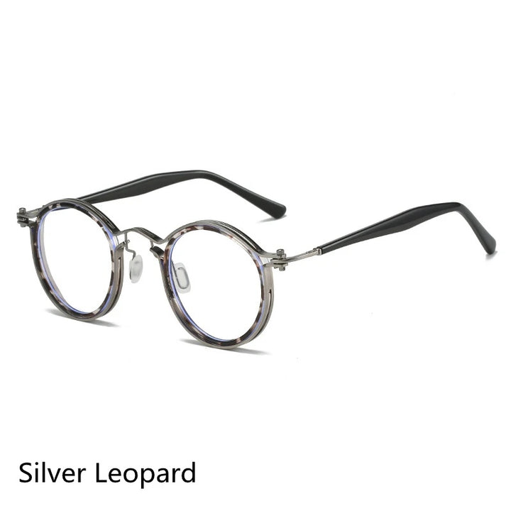 Kocolior Unisex Full Rim Round Alloy Acetate Hyperopic Reading Glasses 2203.