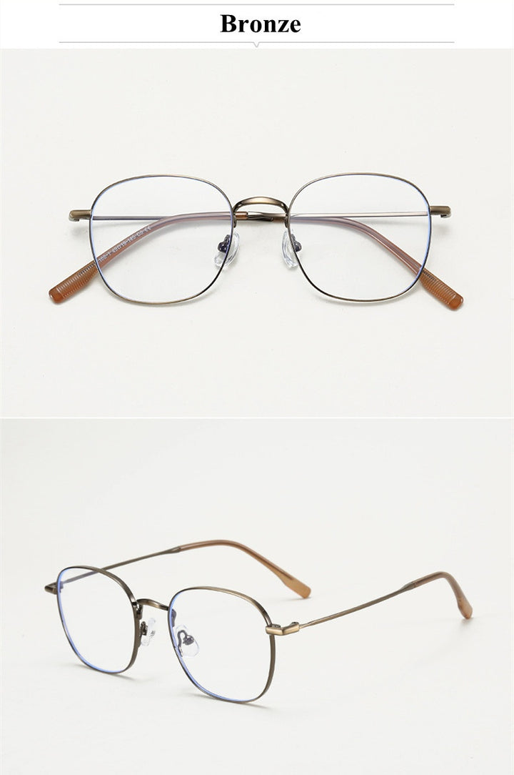 Chashma Ochki Womens Full Rim Oval Square Alloy Eyeglasses 70168 — view 2 | Chashma Ochki at FuzWeb