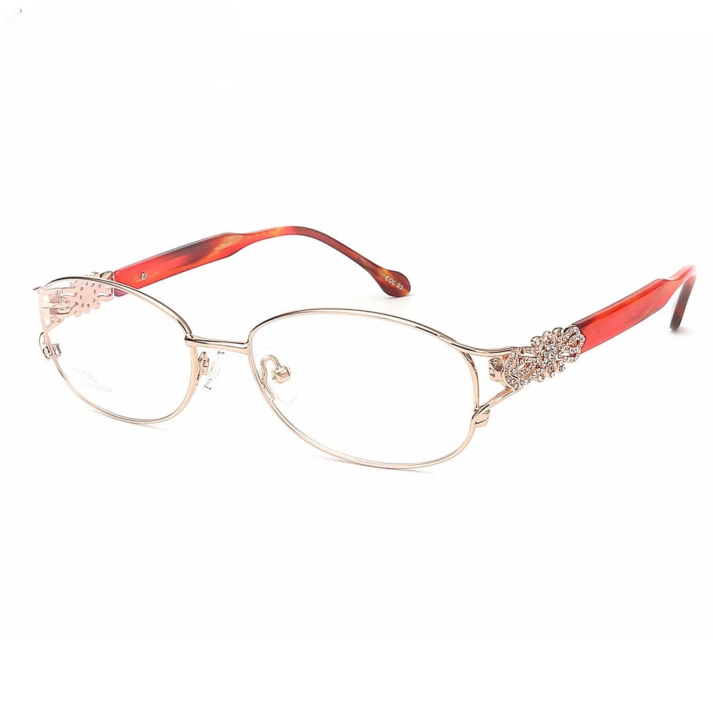 Chashma Ottica Womens Full Rim Oval Titanium Eyeglasses 2399 — view 1 | Chashma Ottica at FuzWeb