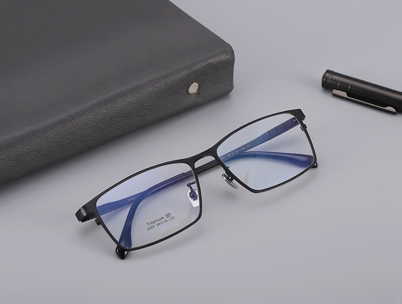 Chashma Ottica Mens Full Rim Square Titanium Eyeglasses 772060 — view 2 | Chashma Ottica at FuzWeb