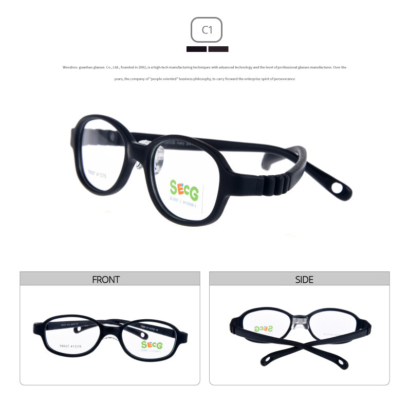 Secg Unisex Youth Full Rim Oval Tr 90 Silicone Eyeglasses 18937.