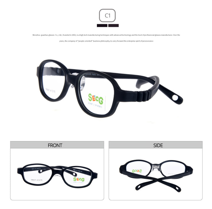 Secg Unisex Youth Full Rim Oval Tr 90 Silicone Eyeglasses 18937.