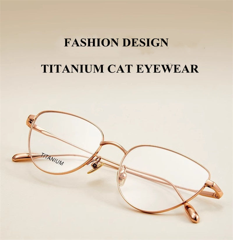 Chashma Ochki Womens Full Rim Oval Cat Eye Titanium Eyeglasses 303038 — view 2 | Chashma Ochki at FuzWeb