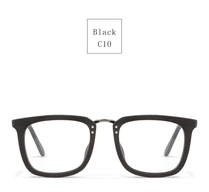Hdcrafter Mens Full Rim Square Wood Alloy Eyeglasses Ps7055 — view 7 | Hdcrafter Eyeglasses at FuzWeb
