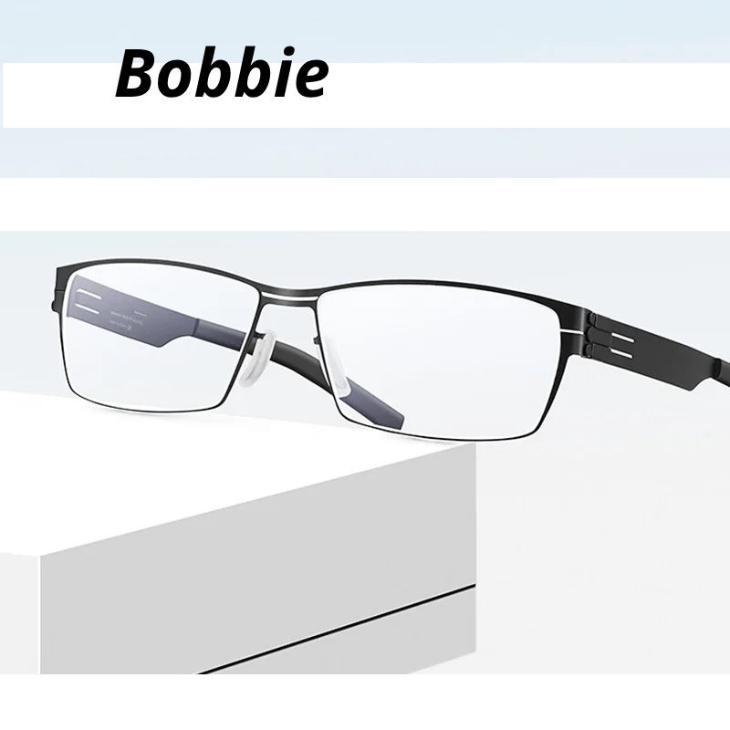 Bobbie Unisex Full Rim Square Screwless Steel Eyeglasses 675083