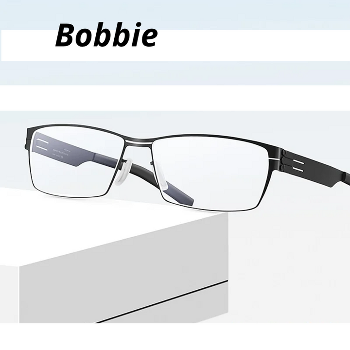 Bobbie Unisex Full Rim Square Screwless Steel Eyeglasses 675083
