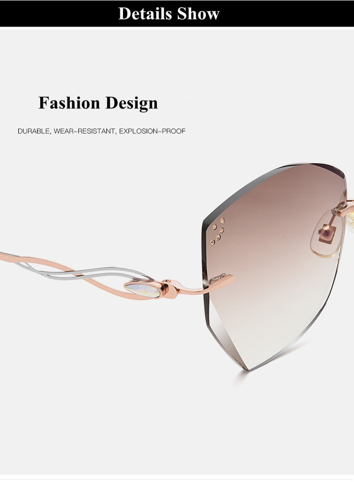 Chashma Womens Rimless Polygon Titanium Sunglasses 1750 — view 7 | Chashma at FuzWeb