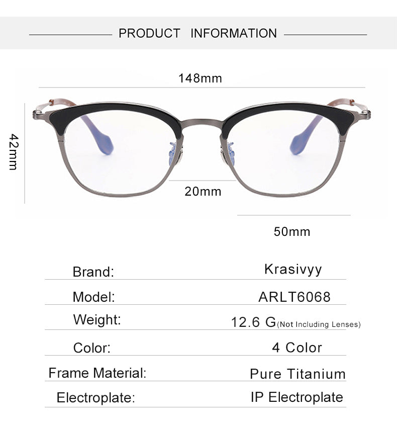 Krasivyy Womens Full Rim Oval Square Titanium Acetate Eyeglasses — view 2 | Krasivyy at FuzWeb
