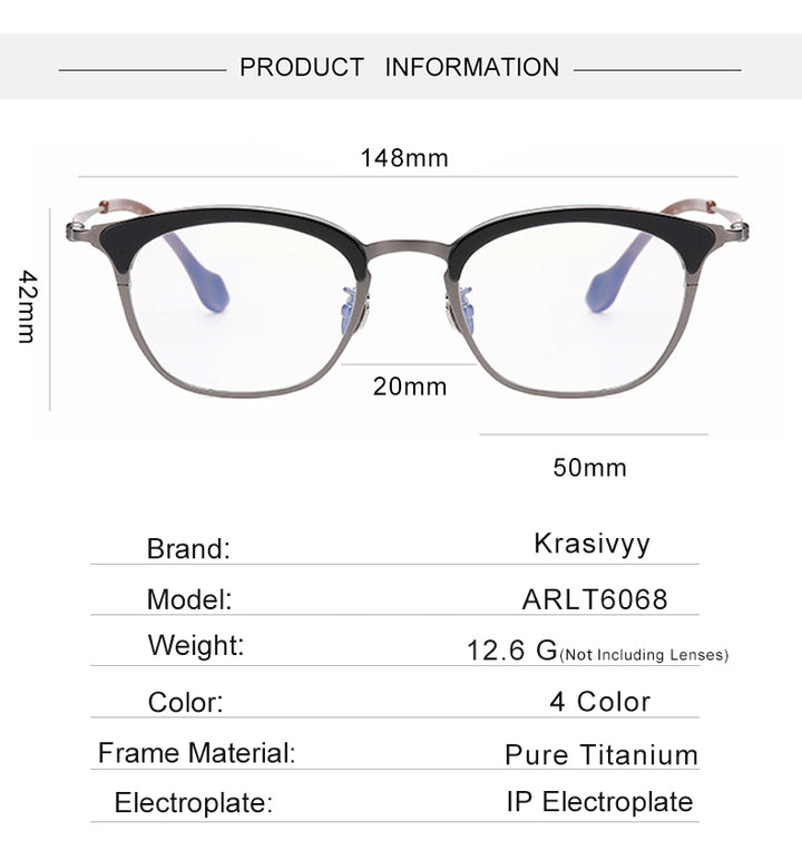 Krasivyy Womens Full Rim Oval Square Titanium Acetate Eyeglasses — view 2 | Krasivyy at FuzWeb