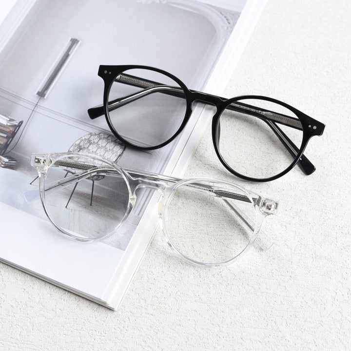 CCspace Unisex Full Rim Round Tr 90 Titanium Eyeglasses 55868 — view 1 | CCspace at FuzWeb