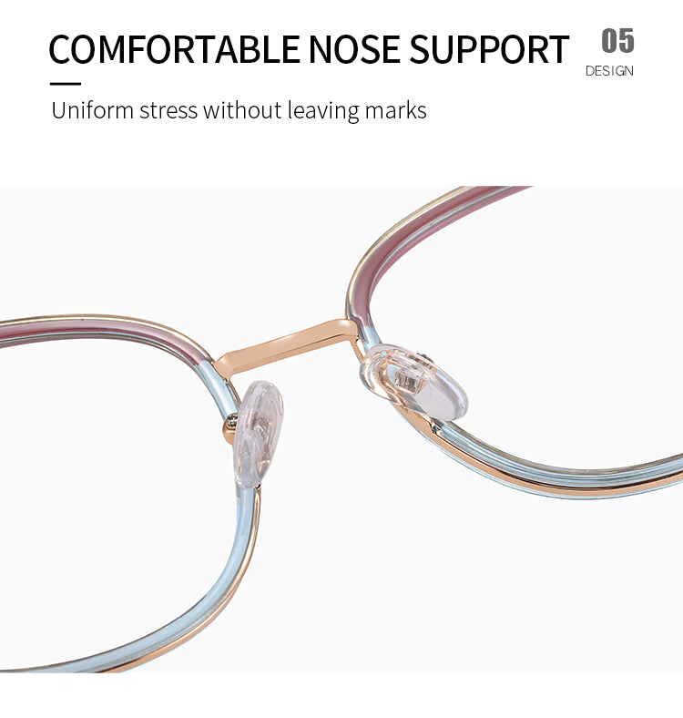 Handoer Womens Full Rim Square Cat Eye Tr 90 Alloy Eyeglasses 82112 — view 6 | Handoer at FuzWeb