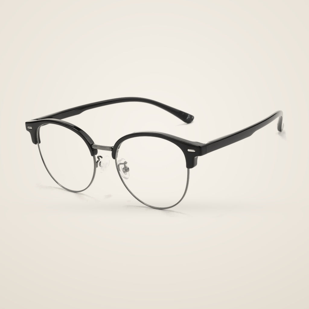 Bclear Unisex Half Rim Round TR90 Alloy Eyeglasses R6061ZF — view 4 | Bclear at FuzWeb
