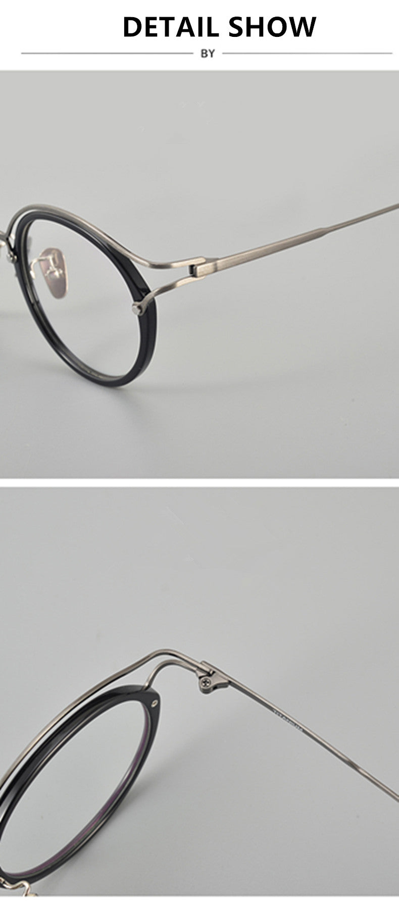Aimee Womens Full Rim Round Acetate Titanium Eyeglasses 690036 — view 2 | Aimee at FuzWeb