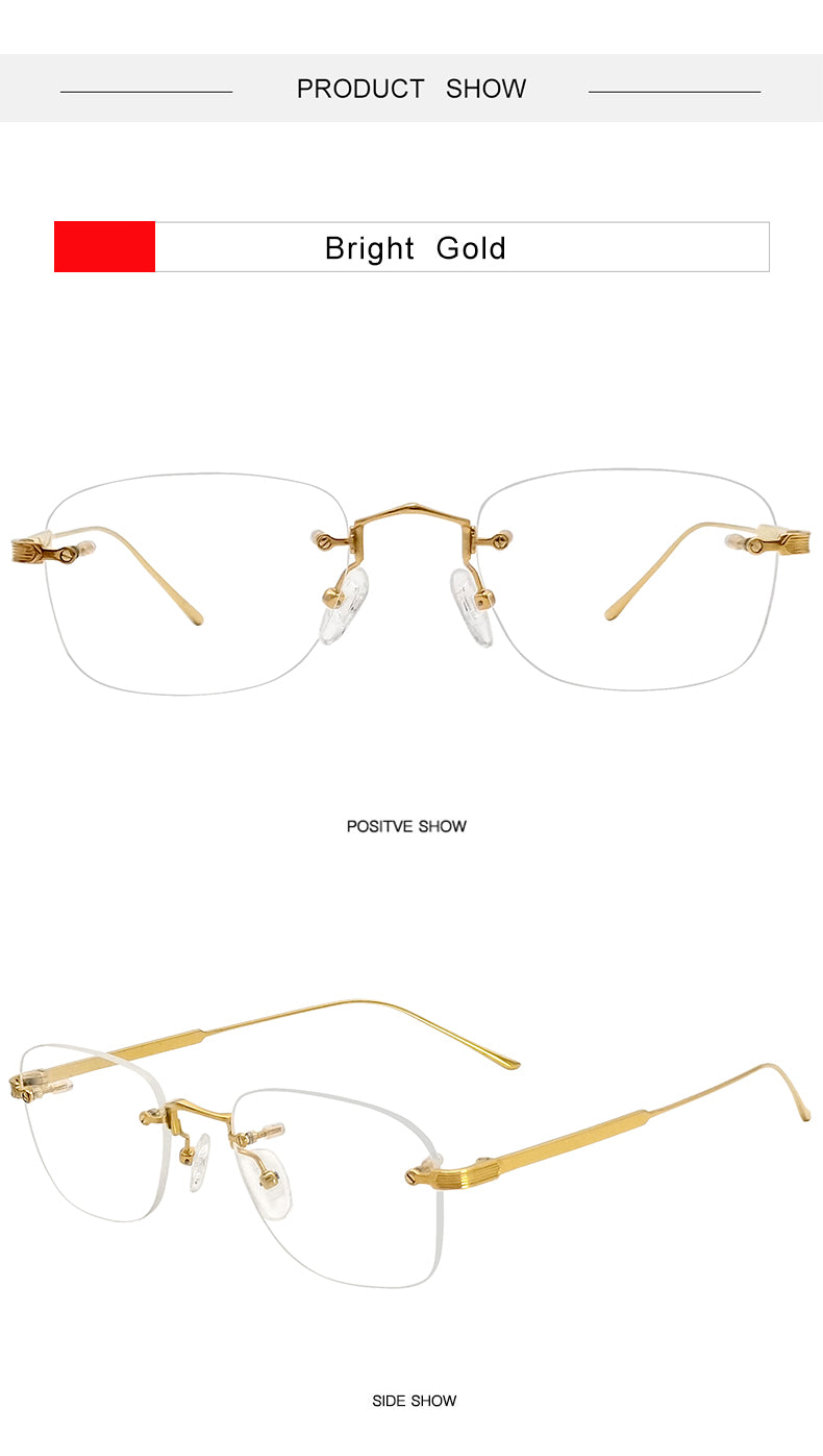 Krasivyy Unisex Rimless Oval Titanium Eyeglasses 2280 — view 9 | Krasivyy at FuzWeb