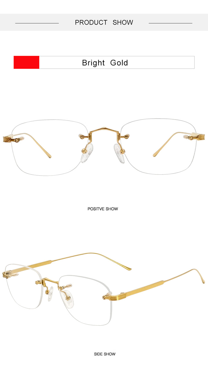 Krasivyy Unisex Rimless Oval Titanium Eyeglasses 2280 — view 9 | Krasivyy at FuzWeb