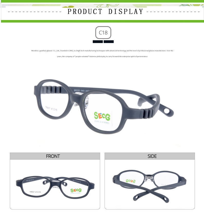 Secg Unisex Youth Full Rim Oval Tr 90 Silicone Eyeglasses 18937.