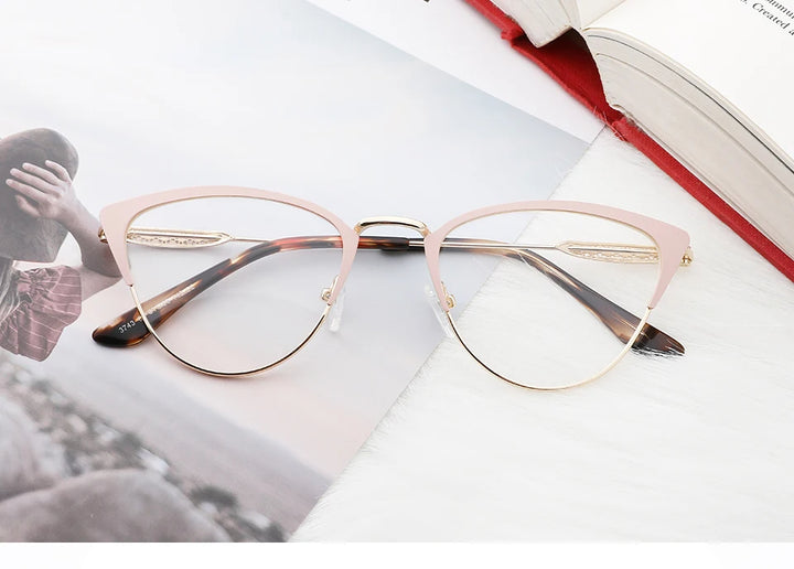 Kansept Womens Full Rim Cat Eye Acetate Steel Reading Glasses 513743 — view 1 | Kansept at FuzWeb