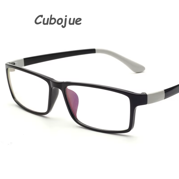 Cubojue Men's Full Rim Big Square Tr 90 Titanium Reading Glasses 71137 Reading Glasses Cubojue