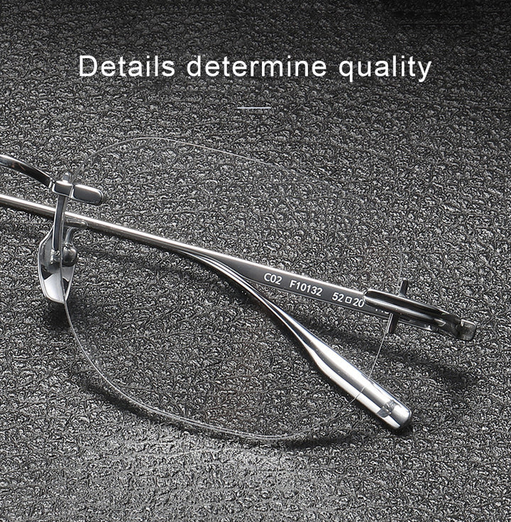 Krasivyy Mens Rimless Square Titanium Eyeglasses K132 — view 3 | Krasivyy at FuzWeb