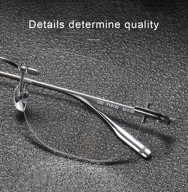 Krasivyy Mens Rimless Square Titanium Eyeglasses K132 — view 3 | Krasivyy at FuzWeb