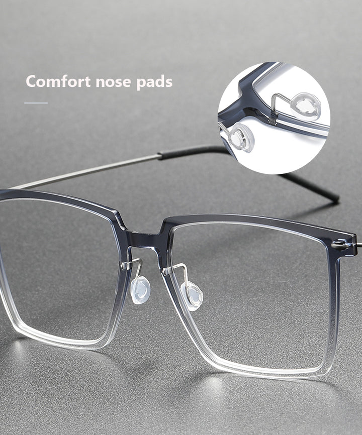 Oveliness Unisex Full Rim Square Acetate Titanium Eyeglasses.