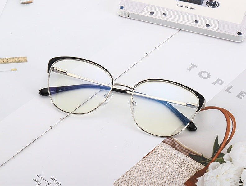 Chashma Womens Full Rim Oval Cat Eye Alloy Eyeglasses 310393 — view 1 | Chashma at FuzWeb