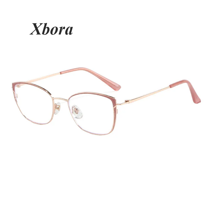Xbora Women's Full Rim Square Cat Eye Alloy Eyeglasses 93065