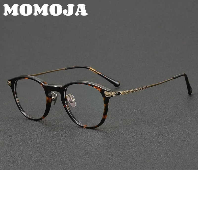 Momoja Women's Full Rim Round Titanium Acetate Eyeglasses 722401