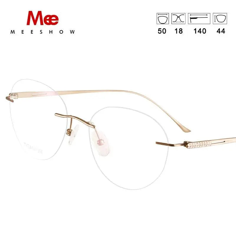 Meeshow Womens Eyeglasses Titanium Round 8513 — view 16 | Meeshow at FuzWeb
