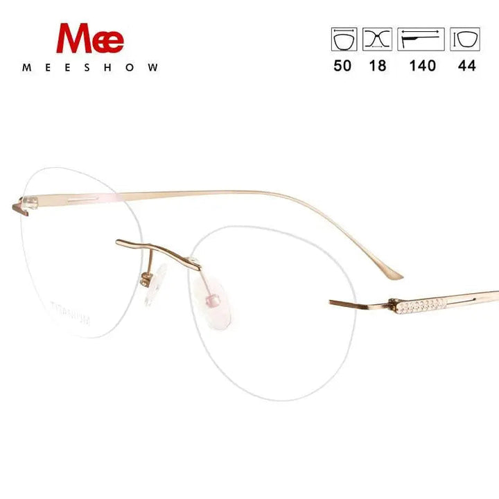Meeshow Womens Eyeglasses Titanium Round 8513 — view 16 | Meeshow at FuzWeb