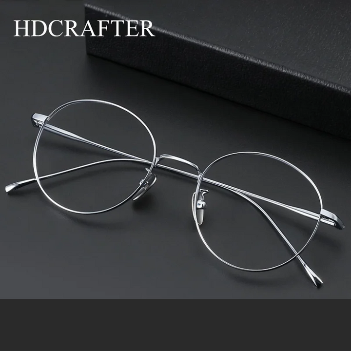 Hdcrafter Women's Full Rim Round Titanium Eyeglasses 71644