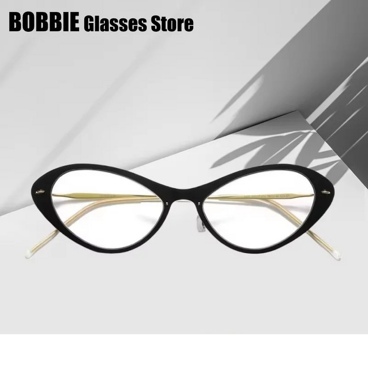 Bobbie Women's Full Rim Cat Eye Titanium Acetate Eyeglasses 655069