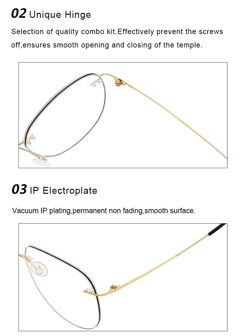 Krasivyy Unisex Rimless Oval Titanium Eyeglasses Kr05.