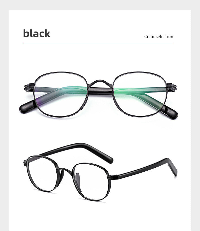 Kocolior Unisex Full Rim Round Titanium Hyperopic Reading Glasses 8017 — view 10 | Kocolior at FuzWeb