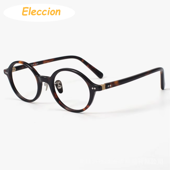 Eleccion Women's Full Rim Round Acetate Eyeglasses 94253 Full Rim Eleccion Tortoise