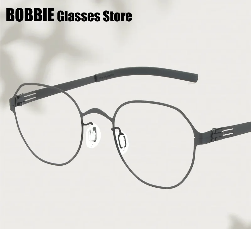 Bobbie Women's Full Rim Polygon Oval Screwless Steel Eyeglasses 441282