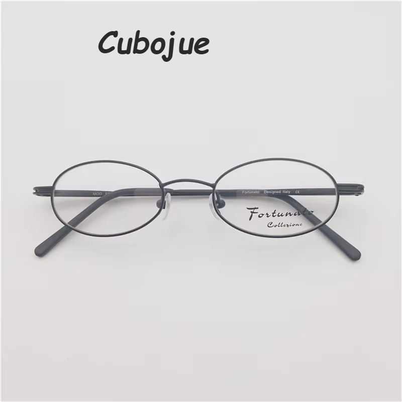 Cubojue Women's Full Rim Oval Titanium Reading Glasses 813028 Reading Glasses Cubojue