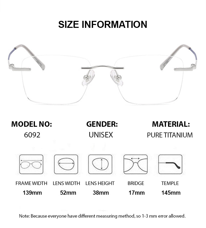 Summer Flower Womens Rimless Polygon Square Titanium Eyeglasses 60927 — view 1 | Summer Flower at FuzWeb