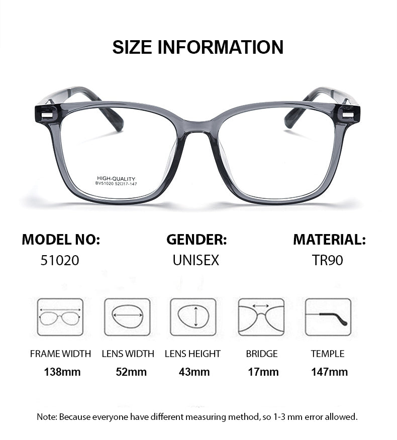 Summer Flower Womens Full Rim Square Tr 90 Titanium Eyeglasses 51020 — view 1 | Summer Flower at FuzWeb