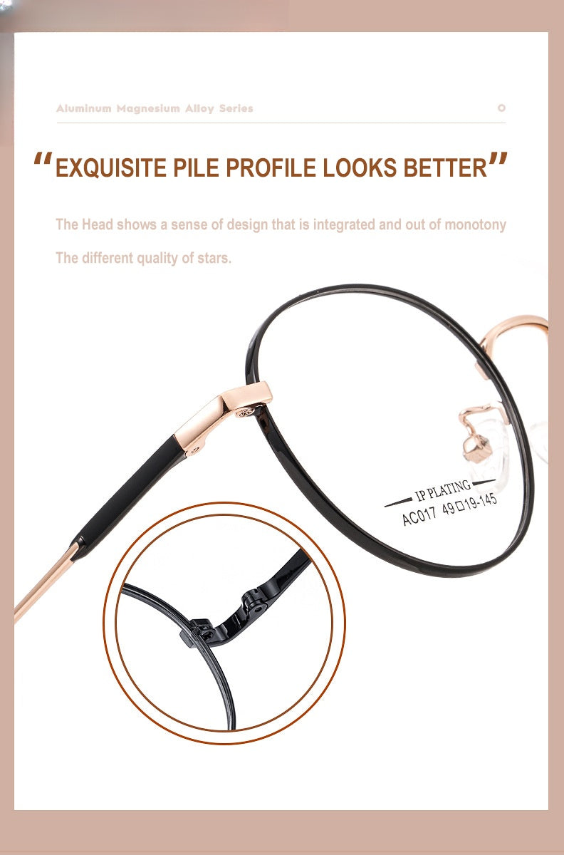 Chashma Ottica Unisex Full Rim Oval Stainless Steel Eyeglasses A017.