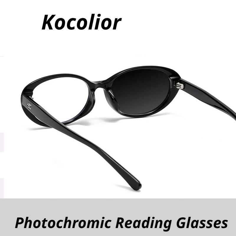 Kocolior Women's Full Rim Oval Tr 90 Alloy Photochromic Reading Glasses 519082