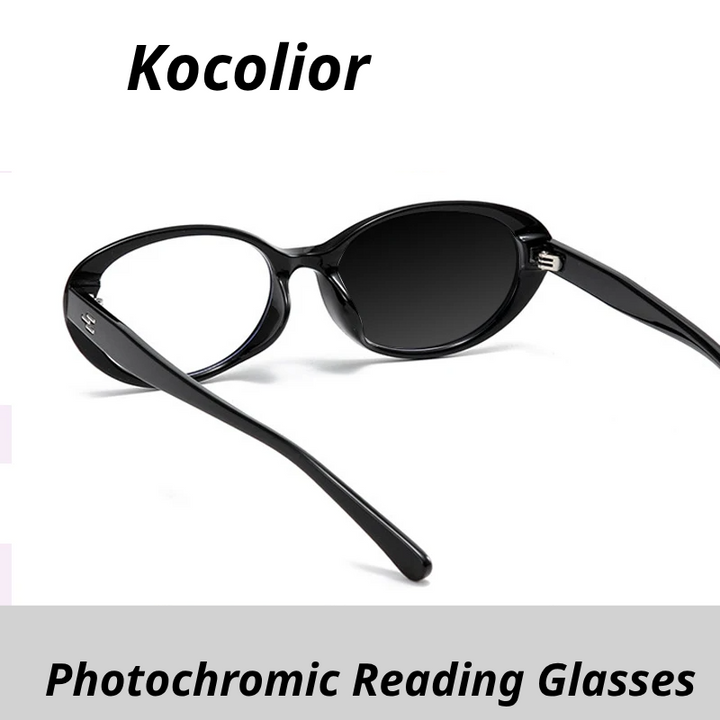 Kocolior Women's Full Rim Oval Tr 90 Alloy Photochromic Reading Glasses 519082