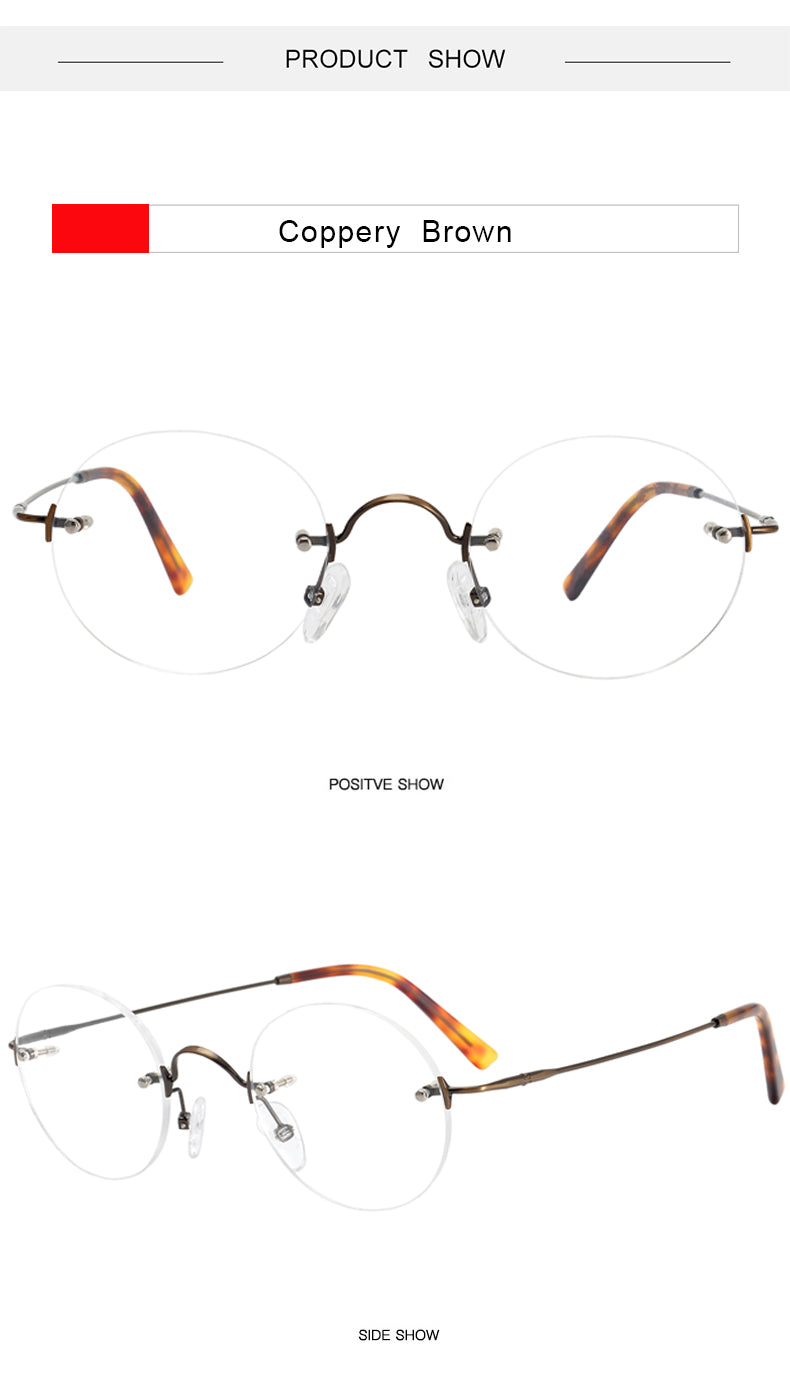 Krasivyy Unisex Rimless Round Titanium Eyeglasses Kr16035a.