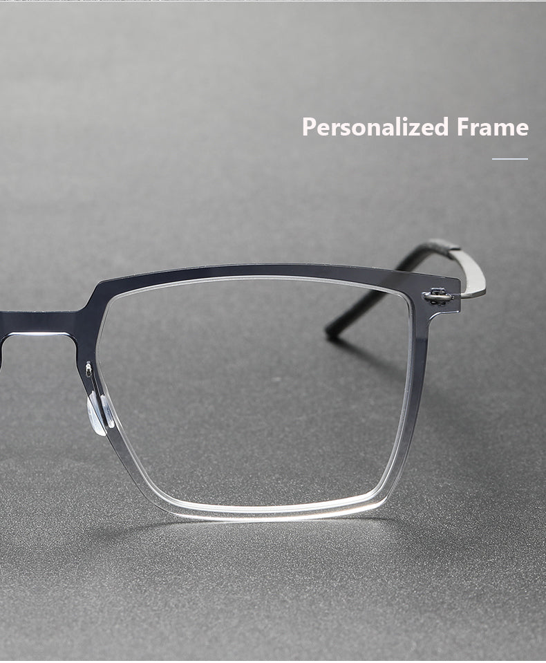 Oveliness Unisex Full Rim Square Acetate Titanium Eyeglasses.