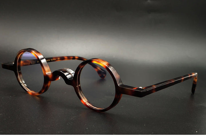 Yujo Unisex Full Rim Small Round 34mm Handcrafted Acetate Eyeglasses.
