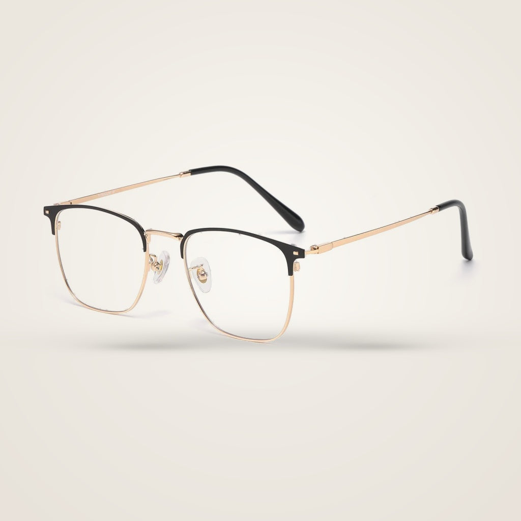 Bclear Unisex Half Rim Round Pure Titanium Eyeglasses WW4070 — view 3 | Bclear at FuzWeb