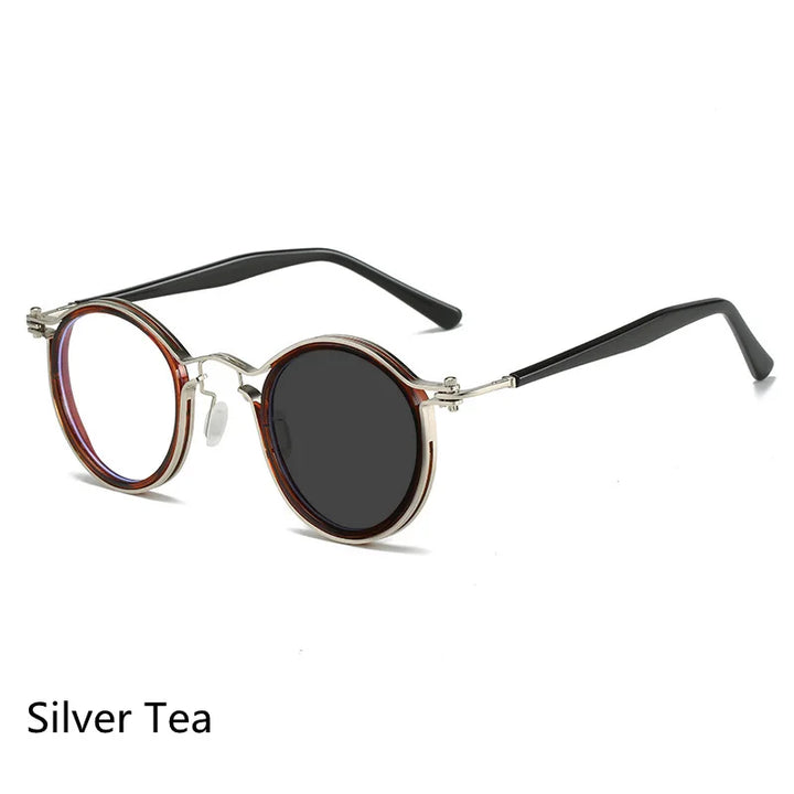 Kocolior Unisex Full Rim Round Alloy Acetate Hyperopic Reading Glasses 2203.