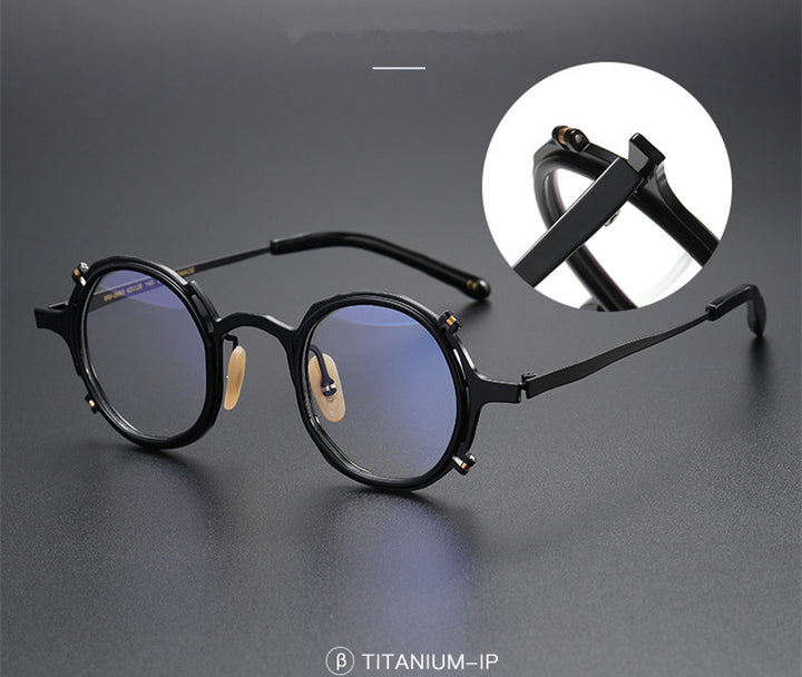 Aimee Unisex Full Rim Round Titanium Acetate Eyeglasses 4483.