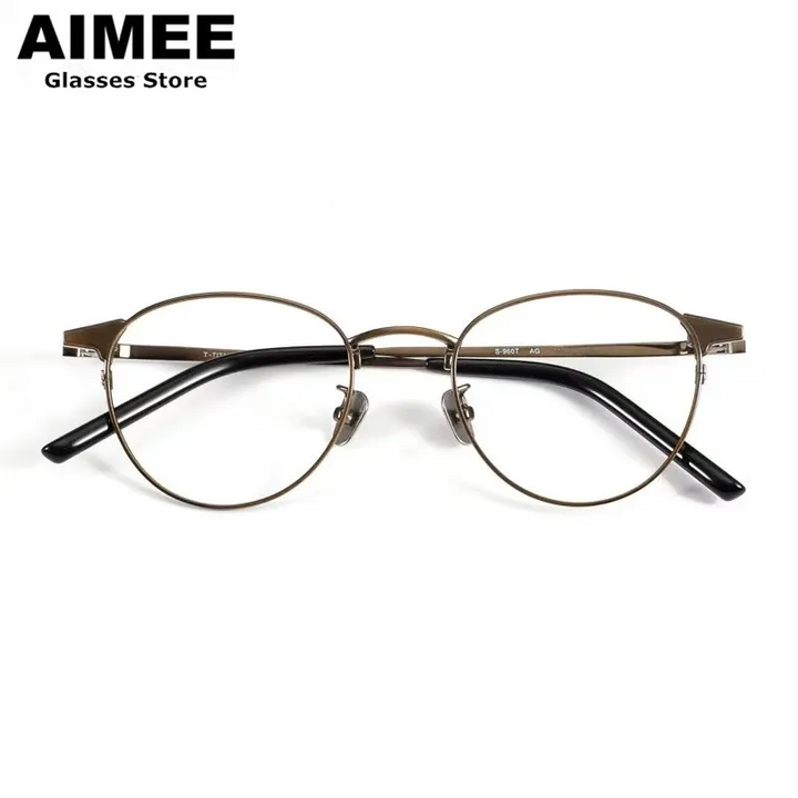Aimee Women's Full Rim Oval Round Titanium Eyeglasses 369960