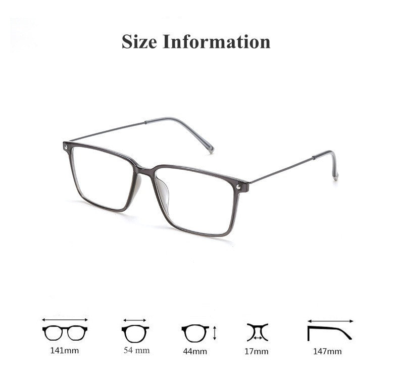 Chashma Ochki Unisex Full Rim Square Ultem Alloy Eyeglasses 32150.